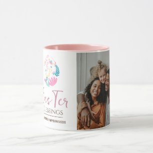 Caneca Foto da família Easter Eggs, Bênçãos de Páscoa Ele