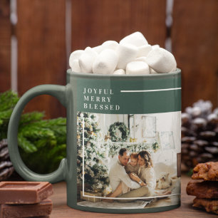 Caneca Foto da família moderna Feliz alegre abençoada