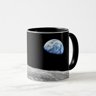 Caneca Foto da NASA Apollo 8 Earthrise Lua em Órbita Luna