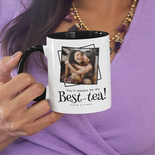 Caneca Foto de amizade 'Best Tea' Engraçada (Criador carregado)