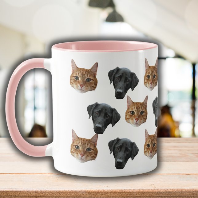 Caneca Foto de Cachorro de Gato Personalizado Moderno Fac (Criador carregado)