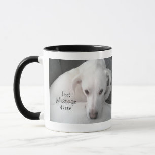 Caneca Foto de Cão Único Labrador Branco Retriever Mix