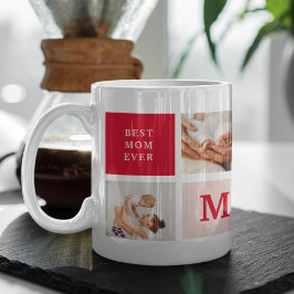Caneca Foto de Colagem Moderna e a Melhor Mãe Já Presente