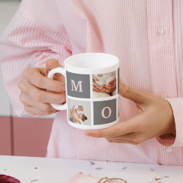 Caneca Foto de Colagem Moderna Melhor Presente de Mãe Ros