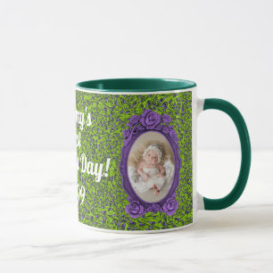 Caneca Foto de Dia de as mães de Mamãe 1rua roxa e verde