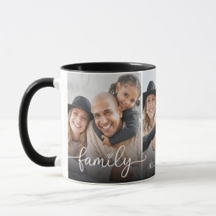 Caneca Foto de Família com Nome Personalizado em Letra de