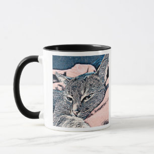 Caneca Foto de gato, gato, animais de estimação, gato eng