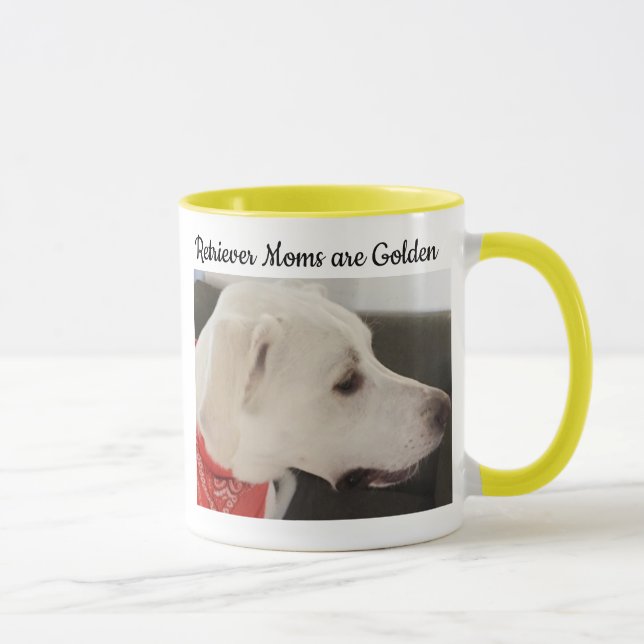 Caneca Foto de Labrador Retriever Mix Dog Yellow Mãe (Direita)