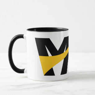Caneca Foto de Letra M Geométrica em Negrito Estilizada A