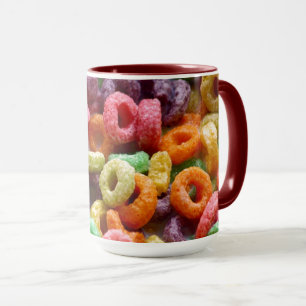 Caneca Foto de Loops de Fruta de Cor Whimsy