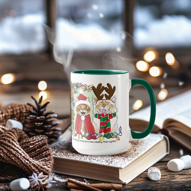 Caneca Foto de Natal Anual para Gatos (Criador carregado)