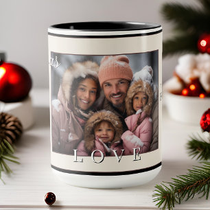 Caneca Foto de Natal da Tipografia Moderna Simples