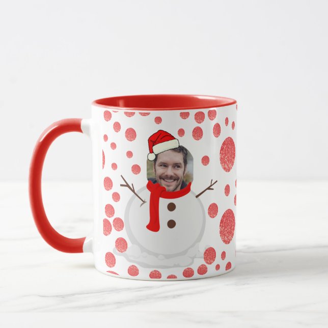 Caneca Foto de Natal Engraçado Café Snowman (Esquerda)