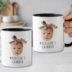 Caneca Foto de Rosto de Bebê Avô Personalizado