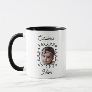 Caneca Foto de rosto de bebê no aniversário da mamãe com