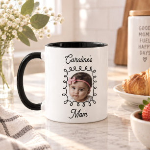 Caneca Foto de rosto de bebê no aniversário da mamãe com 