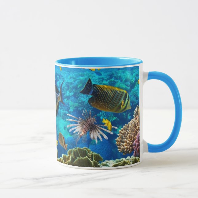 Caneca Foto de um peixe tropical em um recife de corais (Direita)