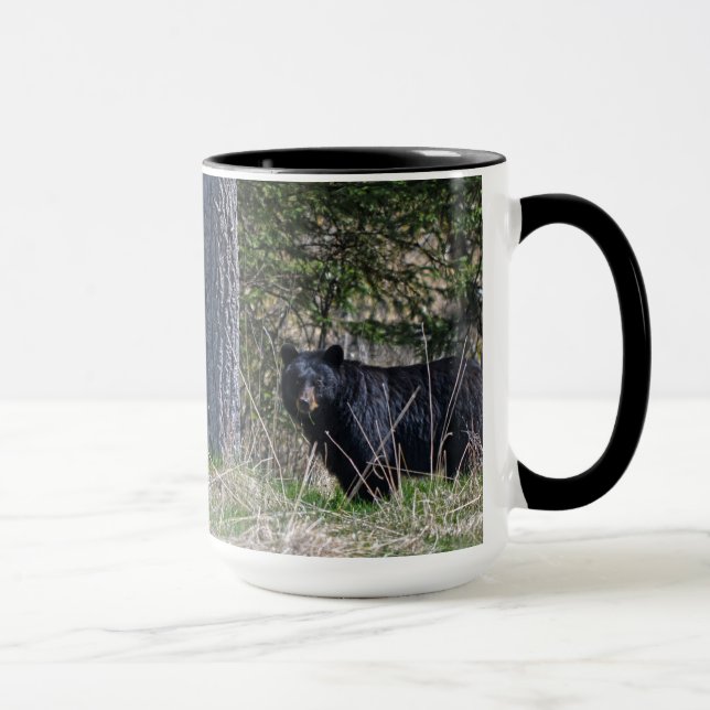 Caneca Foto de Vida Selvagem do Urso Negro Selvagem (Direita)