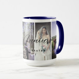 Caneca Foto do Aniversário Feliz Foto da Colagem Mug Vert