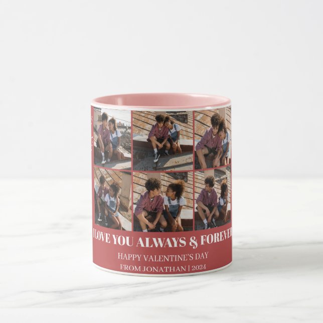 Caneca Foto do casal de dia de os namorados Elegante Simp (Centro)