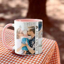 Caneca Foto do dia da família bonita Colagem de café Mug
