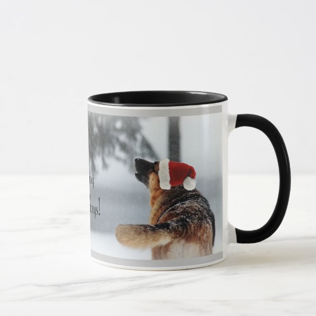 Caneca Foto do feriado do german shepherd (Direita)