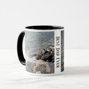 Caneca Foto do melhor Pai da costa do Rocky Ocean