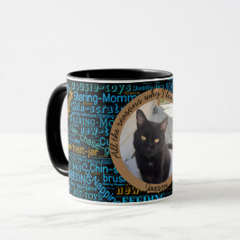 Caneca Foto do Namorados de Cat e nuvem de palavras