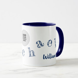 Caneca Foto do nome personalizado do Michael