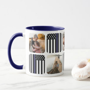 Caneca Foto Do Policial De Linha Azul Thin Coffee Mug