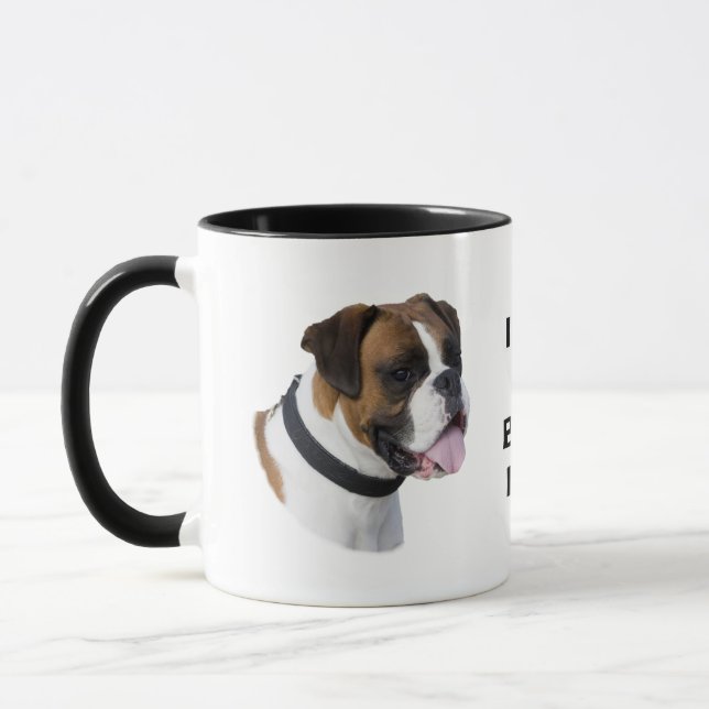 Caneca Foto do retrato de cão boxer (Esquerda)