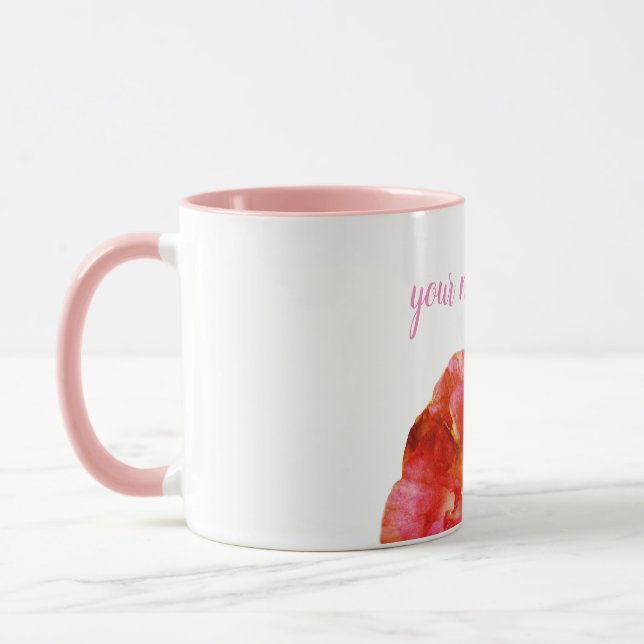 Caneca Foto do rosa, adicione seu nome Combo Mug (Esquerda)