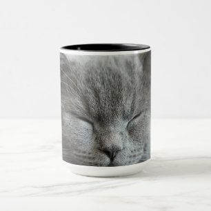 Caneca Foto do rosto da Gatinho da Cinza de Cute Personal