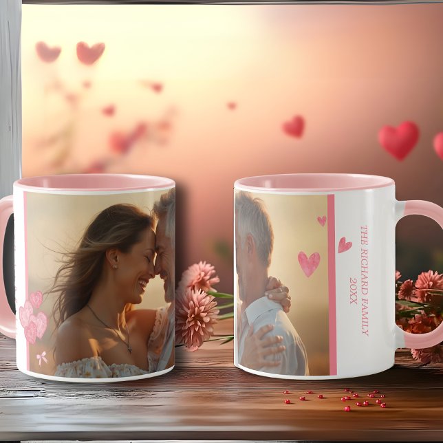 Caneca Foto e Mensagem em Cores Moles (Watercolor Photo and Message in Soft Colors Mug)