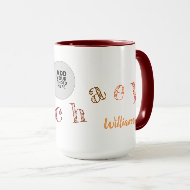 Caneca Foto e nome (Frente Esquerda)