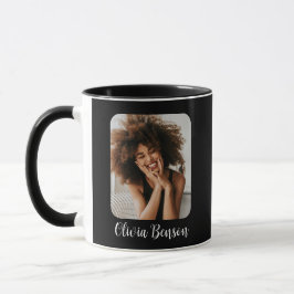 Caneca Foto e Nome Personalizados Modernos Crie o seu pró