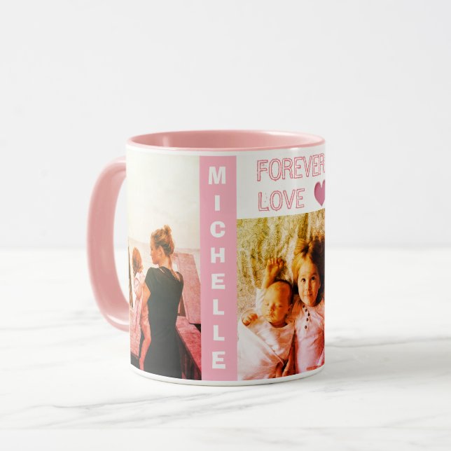 Caneca Foto e texto modernos na moda personalizados (Frente Esquerda)