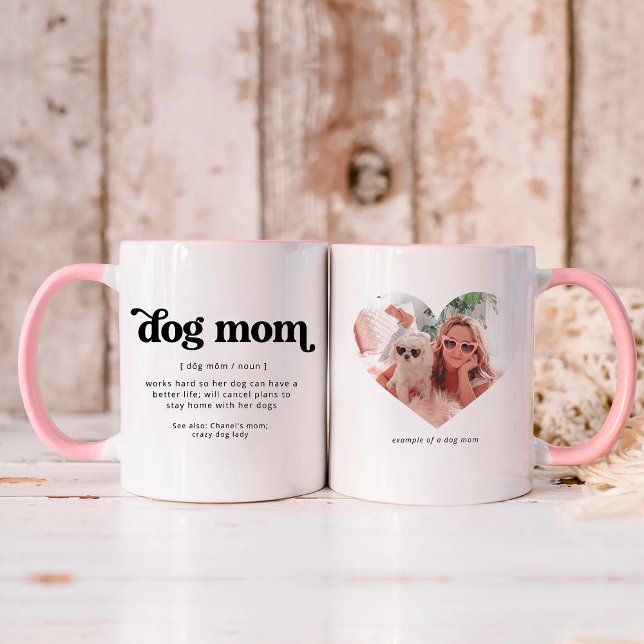 Caneca Foto e texto personalizados da mãe de cão (Criador carregado)