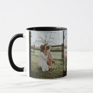 Caneca Foto e texto personalizados Perna negra Elegant