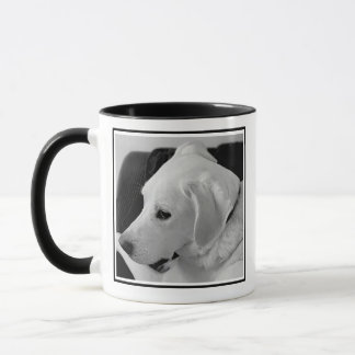 Caneca Foto em preto e branco do Dia de as mães de Cachor