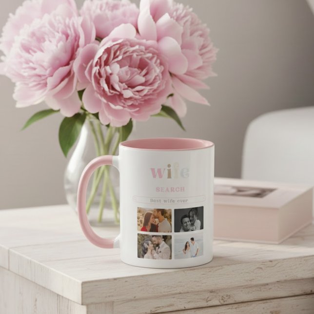 Caneca Foto engraçada de pesquisa do Google Melhor Esposa (Criador carregado)