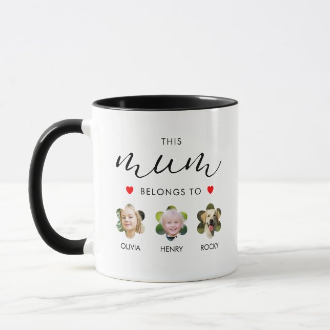 Caneca Foto Infantil Floral Fofa com Nomes para Mãe (Esquerda)