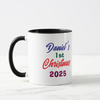 Caneca Foto Personalizada Árvore de Natal de Daniel 1º An