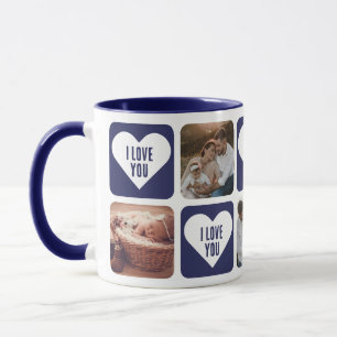 Caneca Foto Personalizada Azul De Marinho Bonito Que Te A