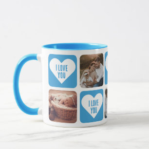 Caneca Foto Personalizada Azul E Bonita Que Te Amo Mug