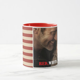 Caneca Foto personalizada caneta sinalizador USA - Branco