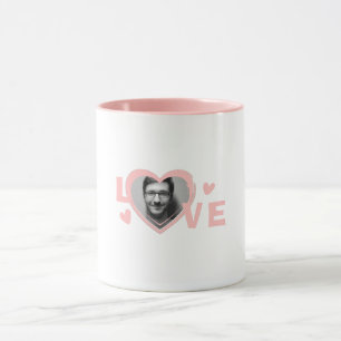 Caneca Foto personalizada da forma de amor
