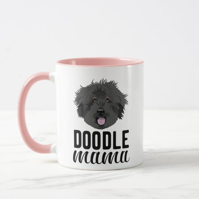 Caneca Foto personalizada da mamãe de cachorro preto (Esquerda)
