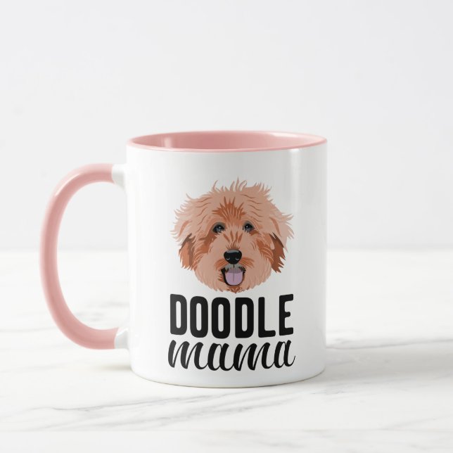 Caneca Foto personalizada de Apricot Doodle Mama (Esquerda)