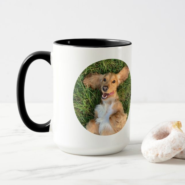 Caneca Foto Personalizada de Cachorro com Texto | Present (Com Donut)